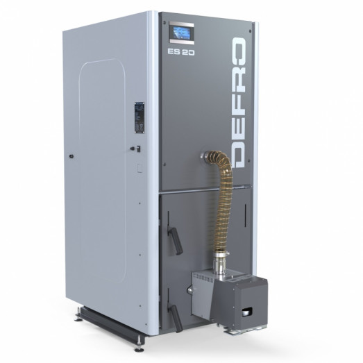 Granulinis katilas DEFRO EKO SLIM (15 kW) + Kombinuotas vertikalus vandens šildytuvas DRAŽICE OKC 125/1m2 (120 l) (3 dalių rinkinys)