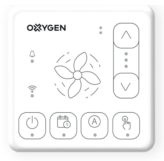 Plokštelinis vertikalus rekuperatorius OXYGEN X-Air V (200 m³/val, Kairinė modifikacija , Plastikinis šilumokaitis , WiFi valdiklis)